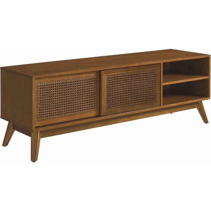 WILLIAMSPACE TV-Schrank Lumen Rattan TV-Schrank mit Echtholzfurnier & Schiebetüren – Bild 3