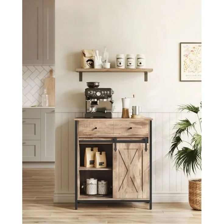 Vasagle Sideboard, mit Schublade, mit Schiebetür, 70 x 30 x 80 cm – Bild 1