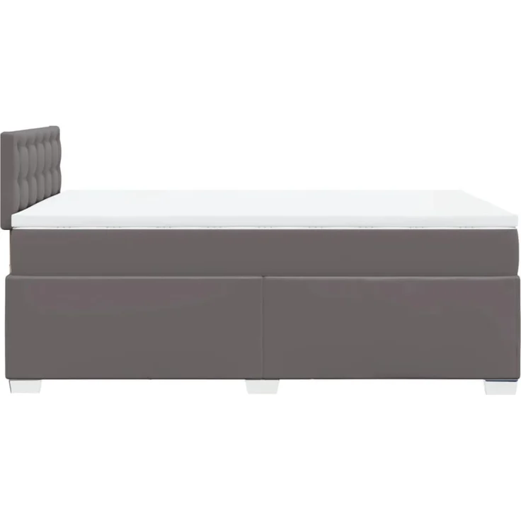 vidaXL Boxspringbett mit Matratze Grau 120x200 cm Kunstleder 3288418 – Bild 11