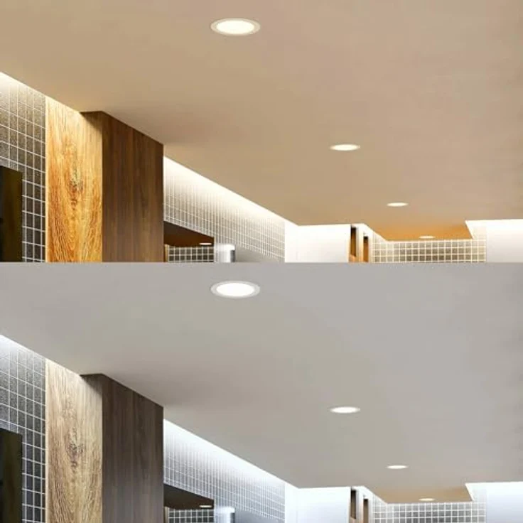 PRIOS LED Rida Badezimmerleuchte, moderne 1-flammige Leuchte aus Weißem Aluminium mit Schalter – Bild 2