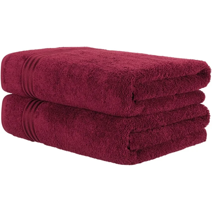 Hammetex 2er Set Extra Große Badetücher – 80x200 cm, 500 GSM, 100% Baumwolle – Weich & Saugfähig – Luxuriöse Große Spa-Handtücher, Bordeauxrot – Bild 1