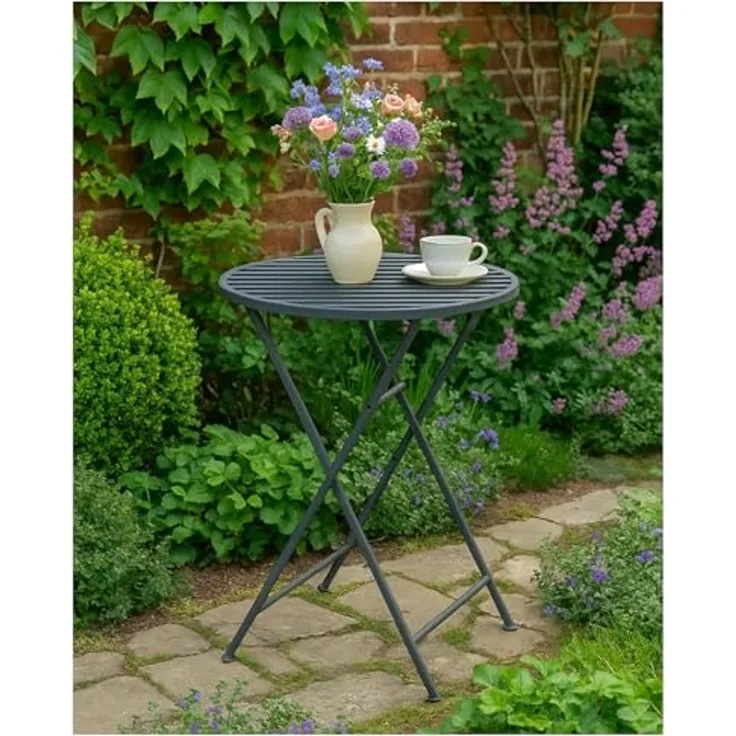 HTI-Line Gartentisch Gartentisch rund Valentine Garden (Stück, 1-St, 1 Gartentisch), Metall Nostalgie