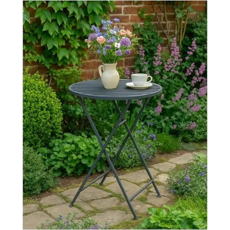 HTI-Line Gartentisch Gartentisch rund Valentine Garden (Stück, 1-St, 1 Gartentisch), Metall Nostalgie – Bild 1