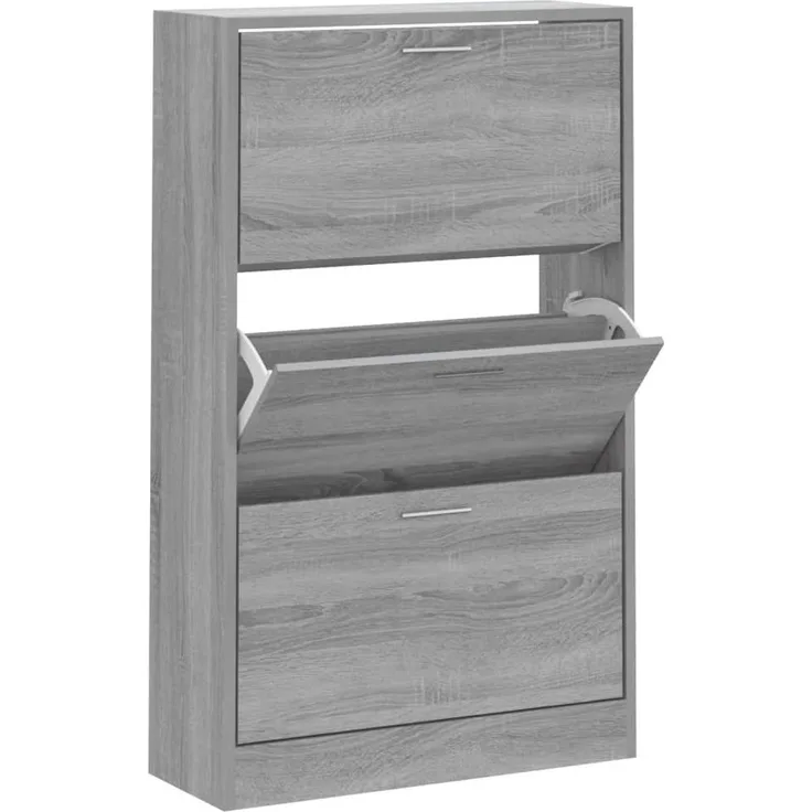 vidaXL Schuhschrank Grau Sonoma 63x24x103 cm Holzwerkstoff 342556