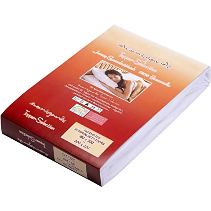 AVANTGARDE Premium Topper - Spannbetttuch - 90x200-100x220 cm - extra niedriger Steg - für Boxspringbett - Topperauflage - Spannbettlaken Jersey Baumwolle (06 Terracotta, Topper 90x200-100x220 cm) – Bild 6