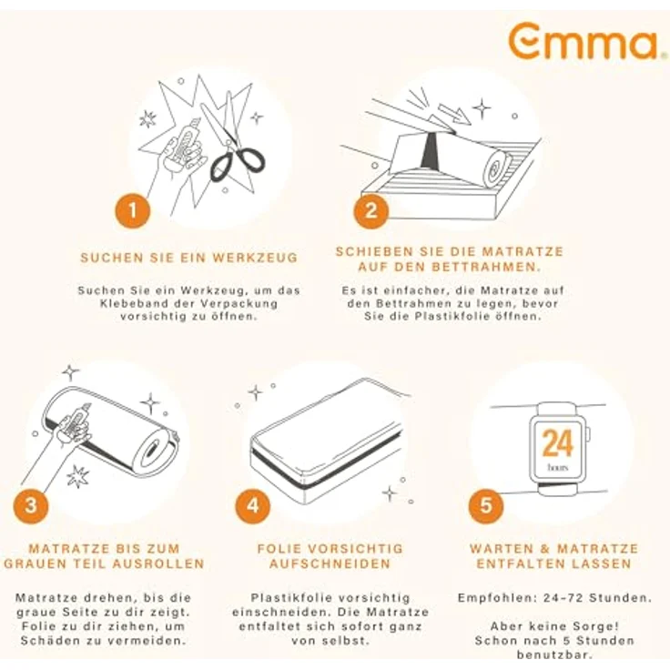 Emma Original Pro Matratze 90x200 cm – 27 cm Hybridmatratze mit 7-Zonen-Taschenfederkern, ThermoSync® Kühltechnologie & Waschbarer Matratzenbezug – atmungsaktive Komfortmatratze – Bild 8