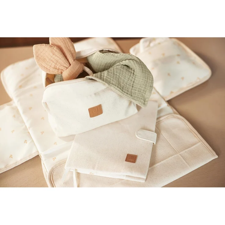 Jollein Twill Wickelunterlage - Natur Braun sand h – Bild 7