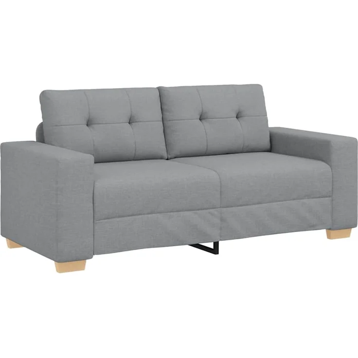 vidaXL Zweisitzer-Sofa Hellgrau 180x77x82 cm Stoff 4105078 – Bild 2