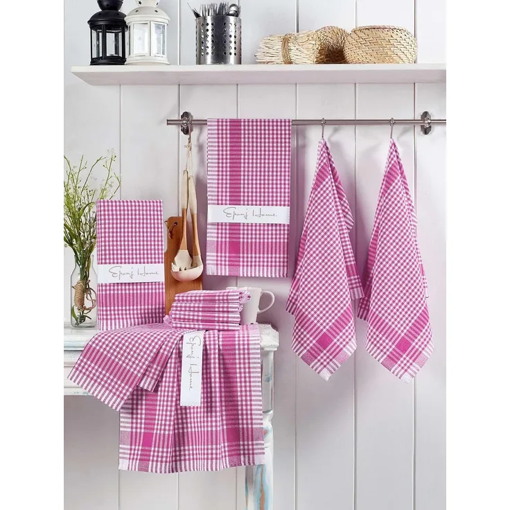 Hermia Concept 'Pötikareli - Pink' Waschlappen-Set (10-teilig), Rosa, 45 x 65 cm