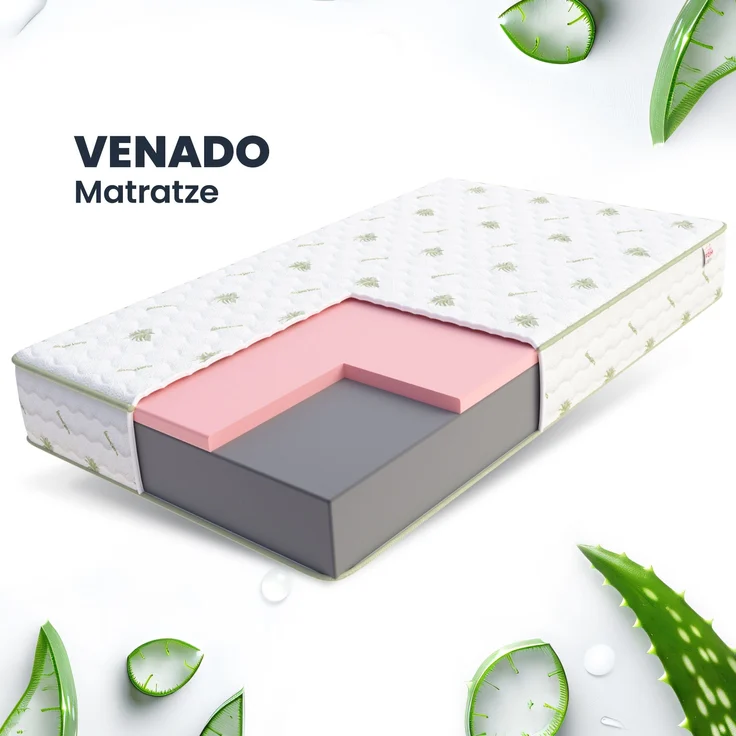Matratze 120x200 Kaltschaum VENADO Visco HR Schaum H3 H4 25 cm Aloe Vera Bezug – Bild 2