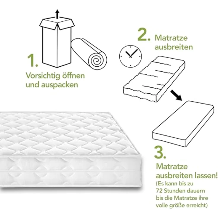TB Furniture Dreamstar Ergo Flex Duo, Ergonomische 7-Zonen Wendematratze mit Taschenfederkern, 80 x 200 cm, H2 & H3, abnehmbarer Mikrofaserbezug – Bild 4