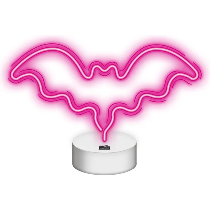 Neon LED Zeichen Licht Batterie / USB LED Licht Home Leuchtschild Nachtlicht Fledermaus-Pink
