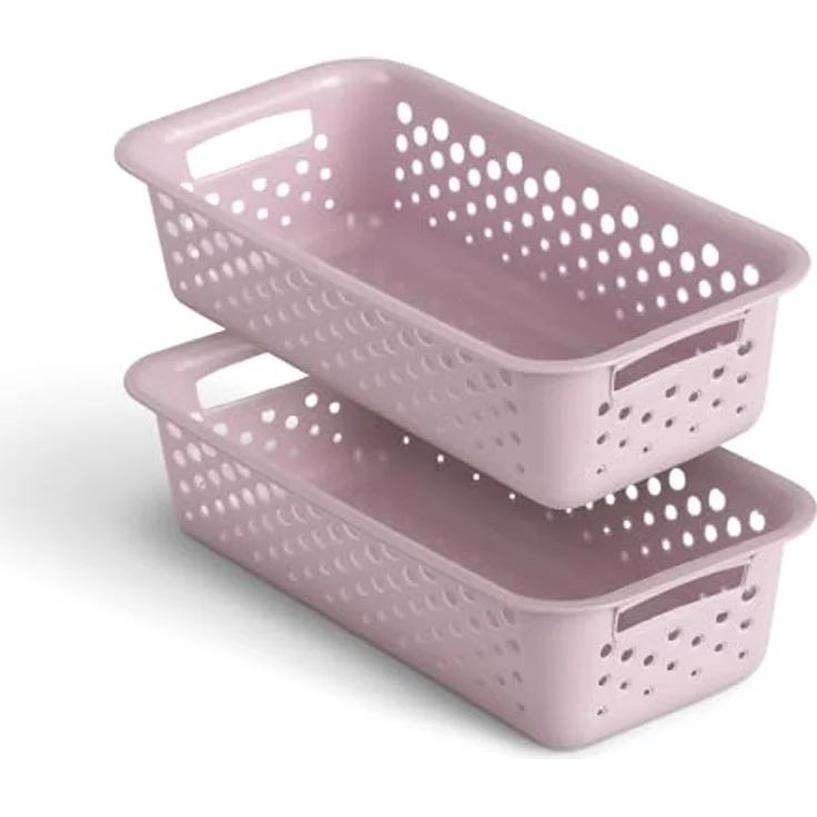 Pro Home Aufbewahrungskorb Modularer Kunststoffkorb Kunststoff Box (2 St), Aufbewahrungsbox mit Griffen - BPA-Frei - Organizer Körbchen Bad Küche – Bild 1