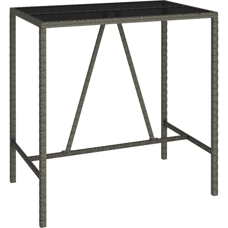 vidaXL 5-tlg. Gartenbar-Set Grau Poly Rattan 3187655 – Bild 6