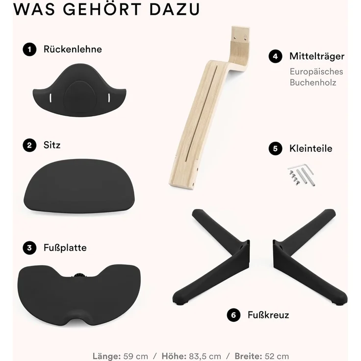 Stokke Nomi Hochstuhl Natural/Black – Bild 4