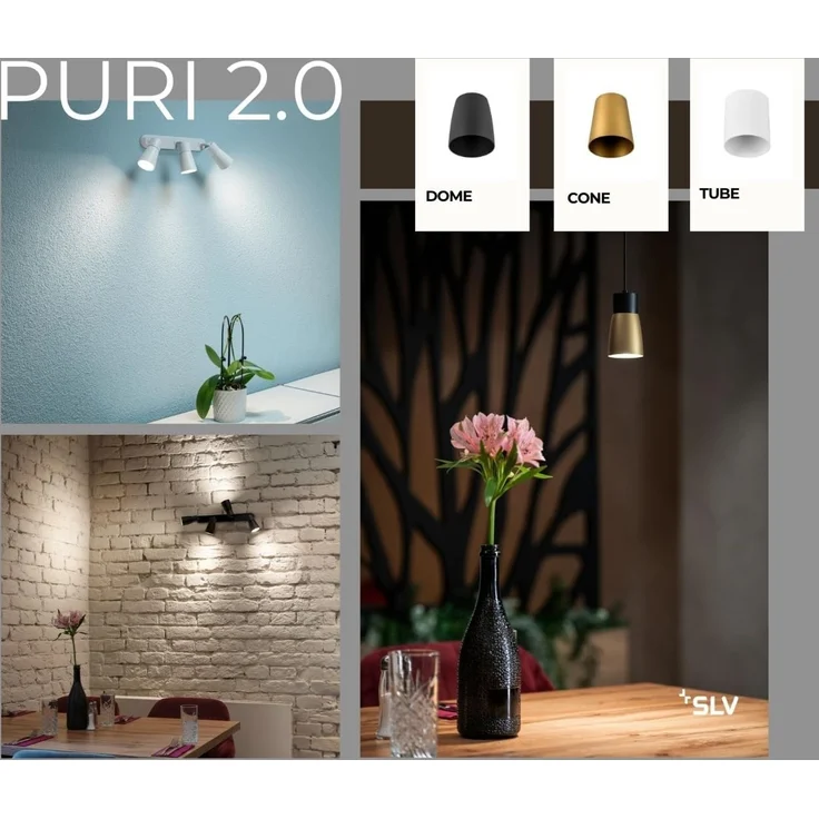 SLV PURI 2.0 Tube, 3~ Spot, GU10, 1x max. 6W, schwarz - Leuchten mit 3 Phasen Adapter 230V – Bild 4