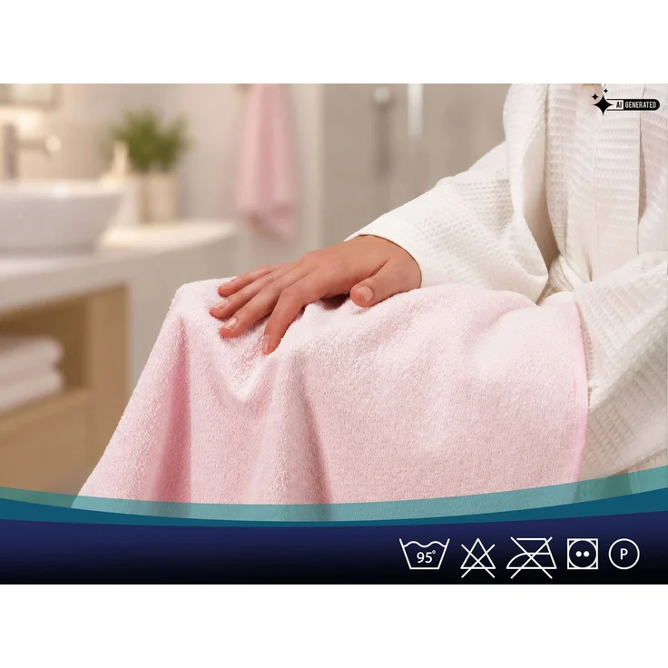 ZOLLNER 10er Set Handtücher, 70% Baumwolle, 30% Polyester, rosa, 50x100 cm – Bild 5