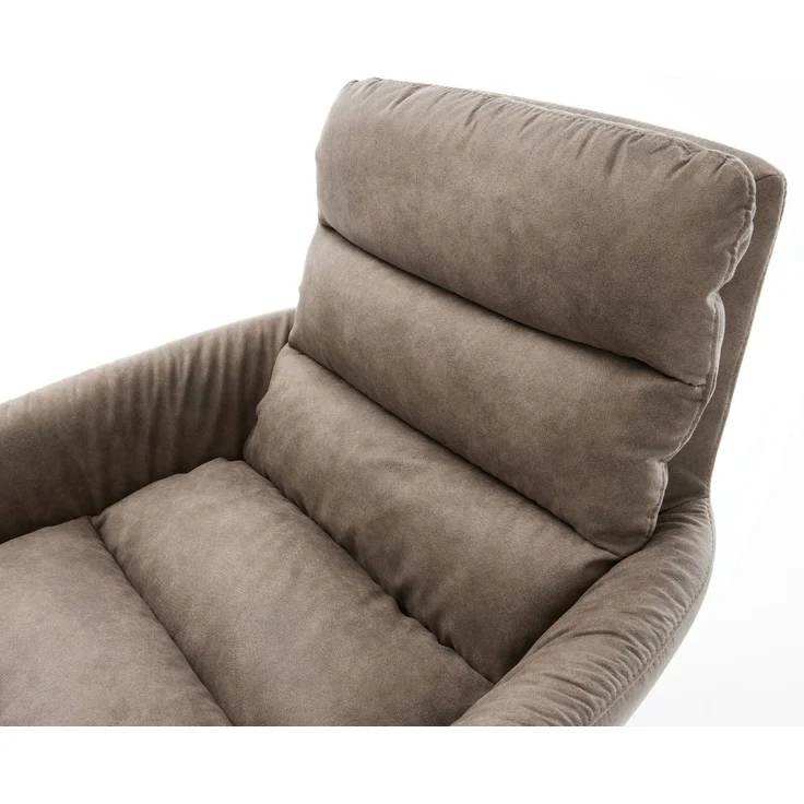 Drehstuhl Abelia-Flex mit Armlehnen Mikrofaser Taupe Vintage Kreuzgestell breit Graphit 360° drehbar Wippfunktion – Bild 4