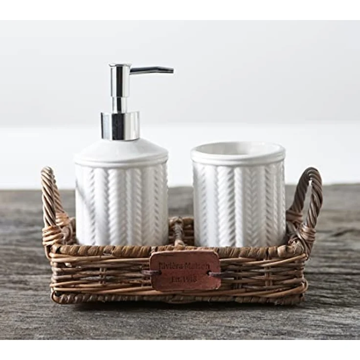 Rivièra Maison Tablett Rustic Rattan Soap Tray - Tablett für Badezimmer / Küche, Slimit-Rattan – Bild 3