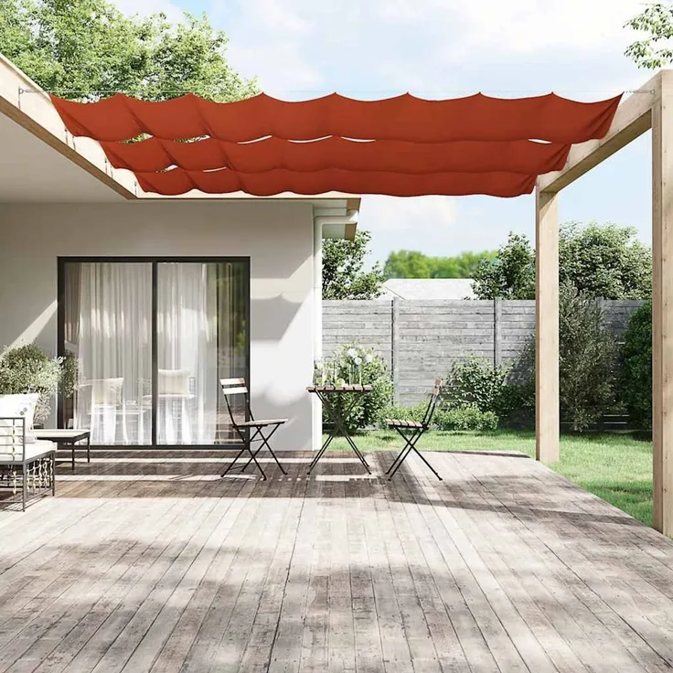 Senkrechtmarkise, Terrassenmarkise Terrakotta 140x800 cm Oxford-Gewebe