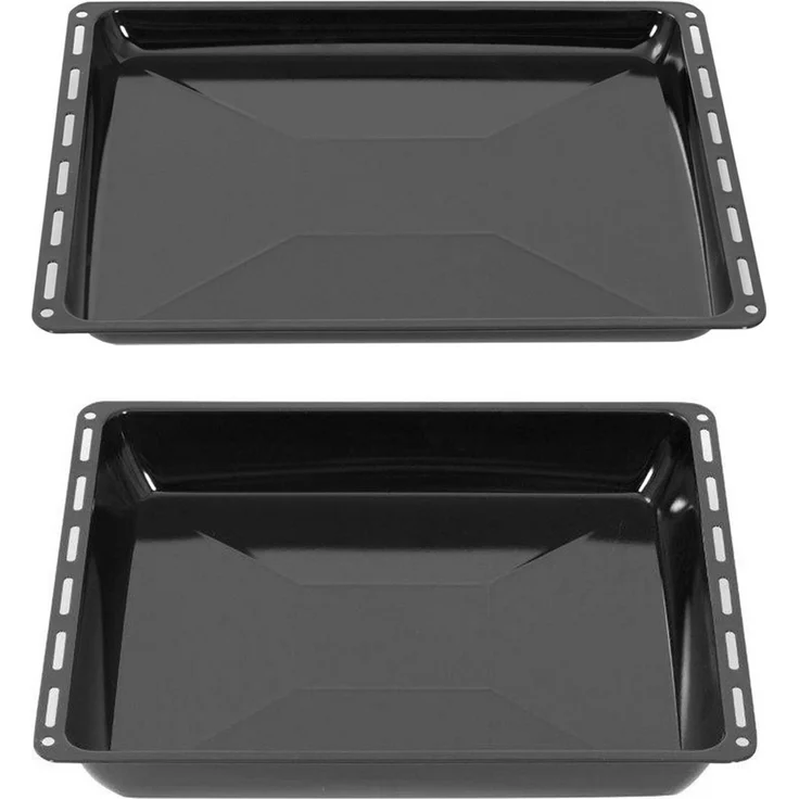 ICQN Backblech 455 x 375 mm Set, 30 und 60 mm Extra Tiefe, Emailliert, (2-St), Passend für Bosch, Siemens, Neff, Constructa, Flavel, Fettpfanne – Bild 1