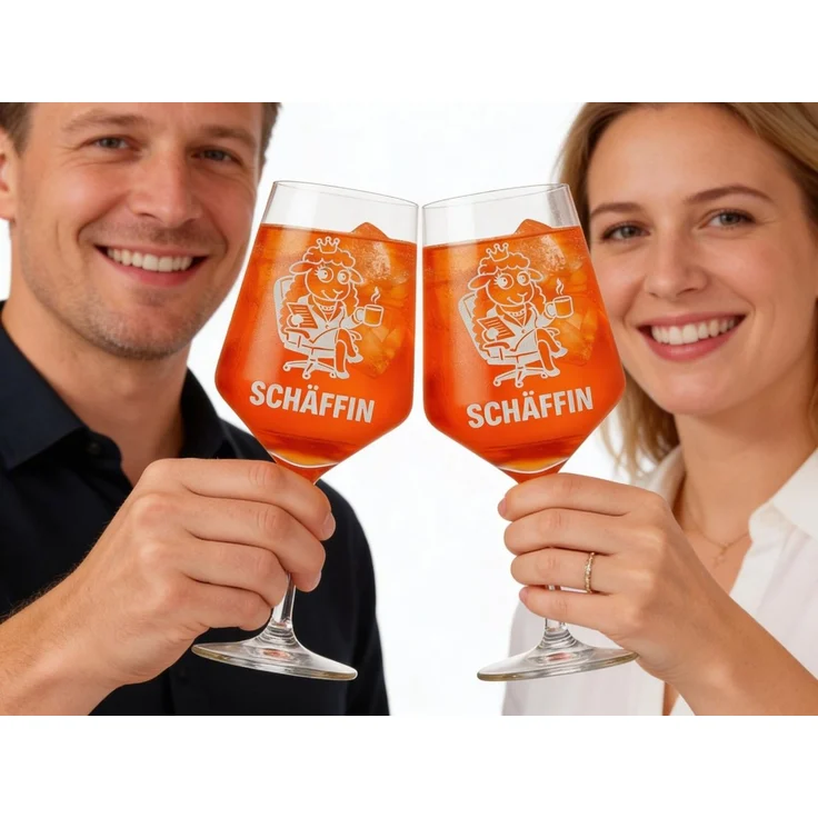 eXODA Weinglas Weinglas Gravur Puppa Schaf die Schäffin 350ml spülmaschinenfest, 1-tlg, Glas, Atemberaubende Darstellung – Bild 2