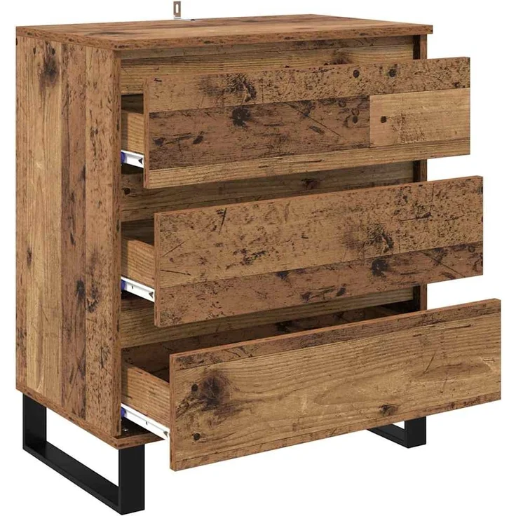 vidaXL Sideboard mit Schubladen Altholz 60 x 35 x 70 cm Holzwerkstoff 881953 – Bild 4