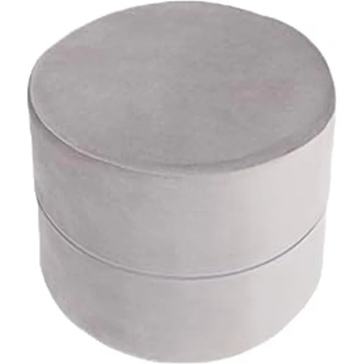 MISIOO Rund Pouf für Kinder - Sitzsack Kinder - Kinderzimmer Möbel – Samt Pouf aus Schaumstoff – Kindermöbel - Leicht zu Waschen – Licht und Elegant - 40 x 40 x 30 cm - Grau