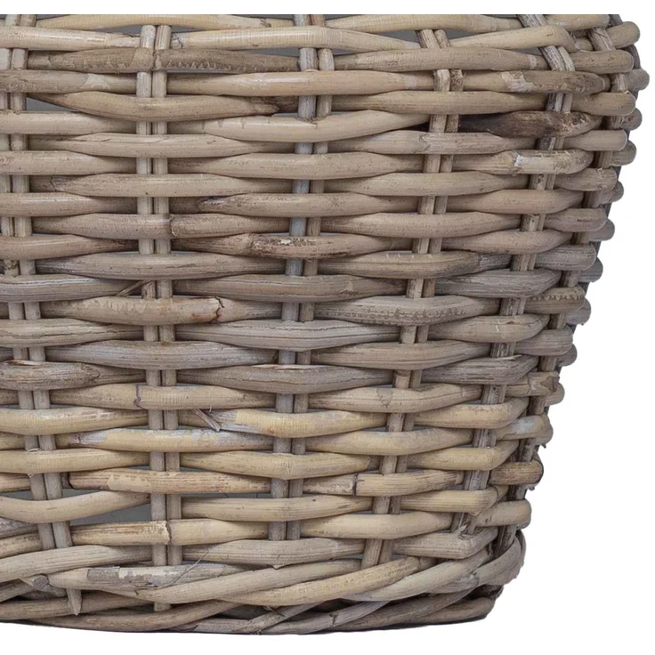 vidaXL Blumentopfkorb GENDT 2 stk. Natürliches Grau Kubu Rattan 42020959 – Bild 8
