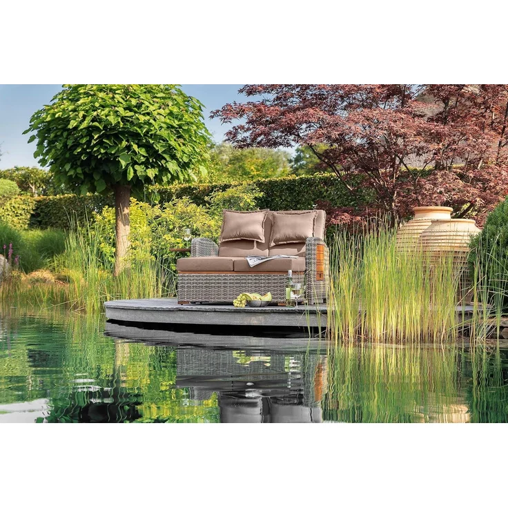 greemotion Rattan Lounge 'Bahia Style' 3-in-1, mit Teilen aus Teakholz – Bild 2
