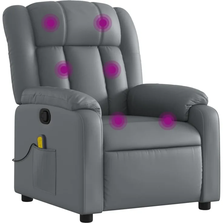 vidaXL Massagesessel Relaxsessel Grau Kunstleder 3205765