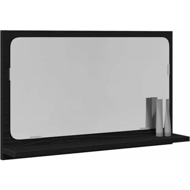 vidaXL Spiegelablage mit Regal Schwarz Eichen-Optik 60 x 10,5 x 37 cm 862525 – Bild 2