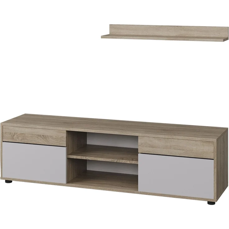 Wohnwand Berno Sonoma/Weiß 2 Teile Vicco – Bild 1