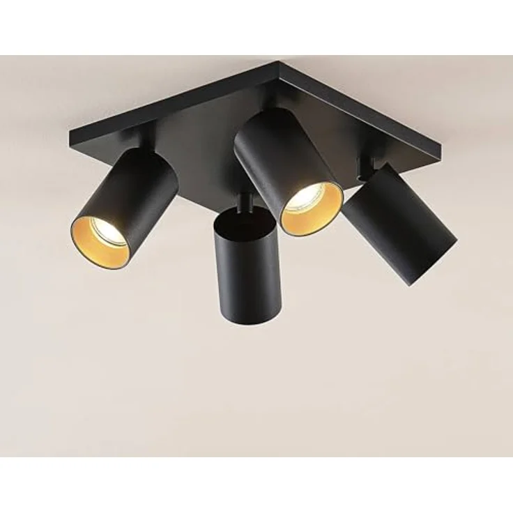 Arcchio Strahler Brinja, 4-flammige Deckenlampe in Schwarz aus Aluminium, GU10, modern, Flurleuchte – Bild 2