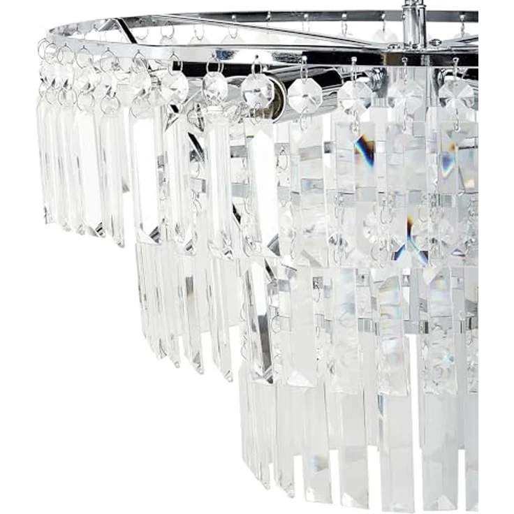 'Ameneiro' Kronleuchter 6-flammig, Metall transparent silber Kristall-Optik, 45 x 45 x 42 cm – Bild 4