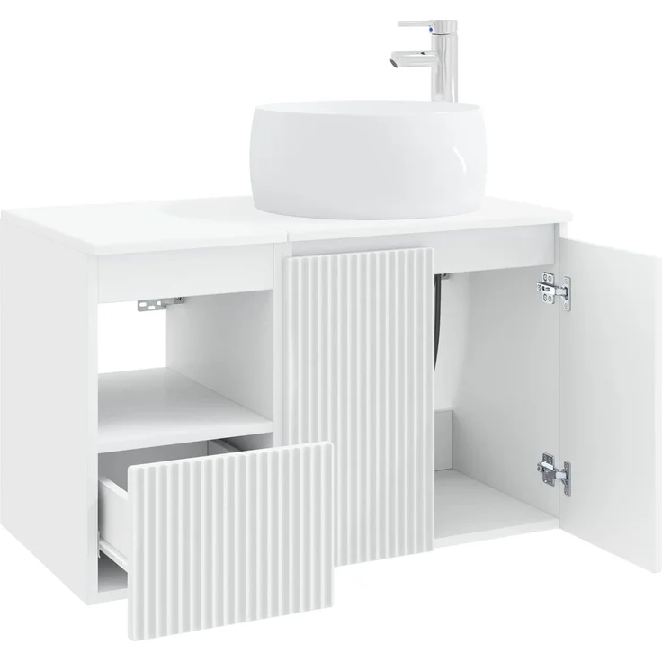 vidaXL Badezimmerschrank-Set 2 stk. Weiß 79,5 x 44,5 x 80 cm 3404094 – Bild 4