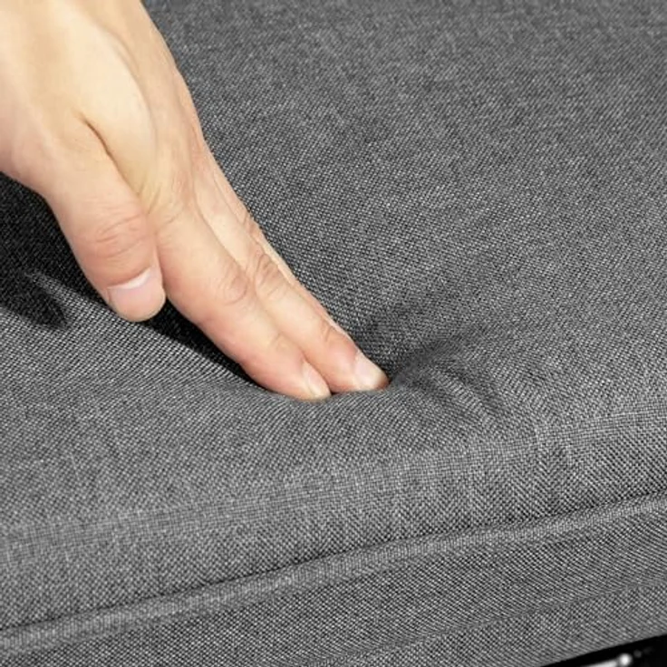 HOMCOM Schaukelsessel mit Hocker, Relaxsessel mit Leinenoptik (Armlehnsessel, 2-St, Schwingsessel), für Wohnzimmer, Schlafzimmer, Schwarz+Dunkelgrau – Bild 10