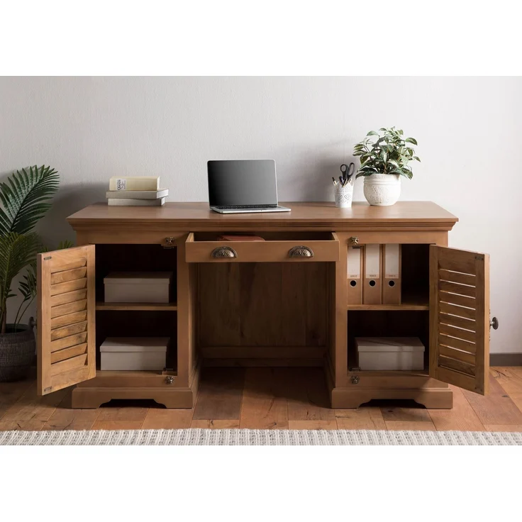 Schreibtisch Mango 160 x 80 x 76 beige geölt TOULOUSE #20 – Bild 4