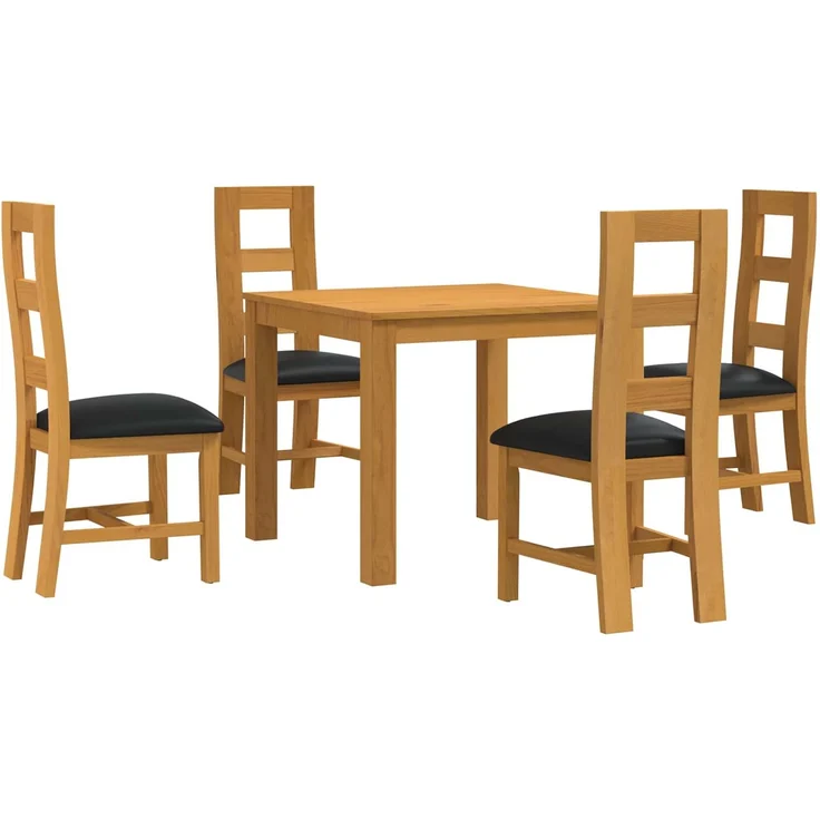 vidaXL Essgruppe LELYSTAD 5 stk. Schwarz 90 x 90 x 75 cm 3430343 – Bild 2