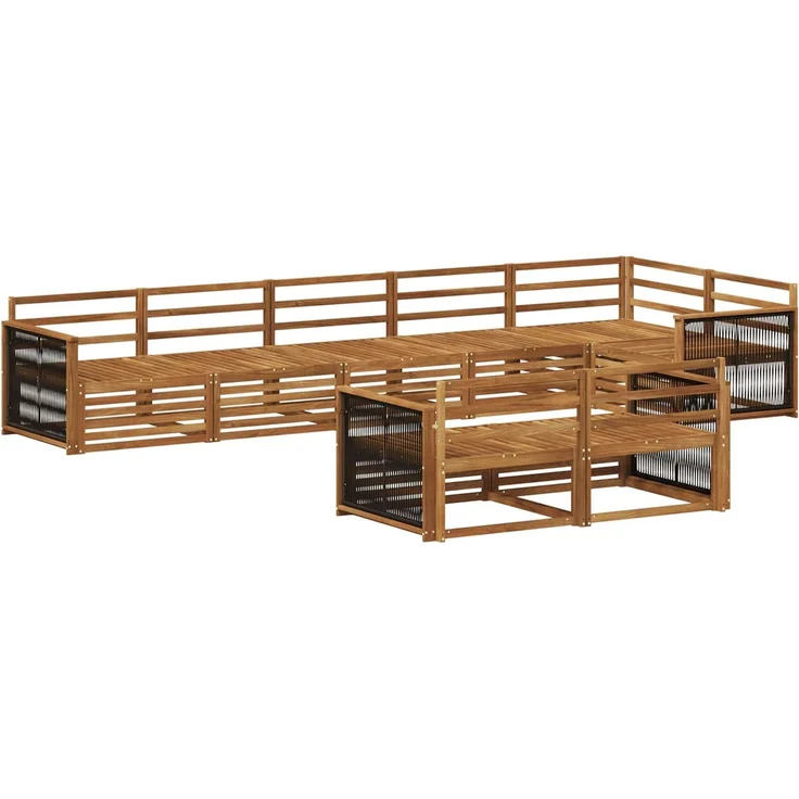 vidaXL Outdoor-Sofagarnitur 8 stk. 8-Sitzer Natur Massivholz Akazie 3383502 – Bild 2