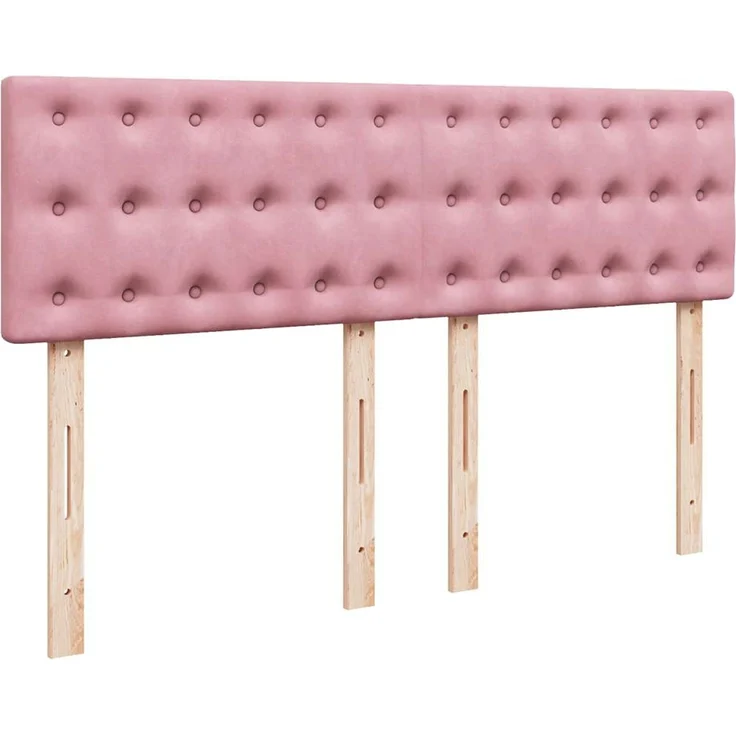 vidaXL Boxspringbett mit Matratze Rosa 140x190 cm Samt 3290051 – Bild 12