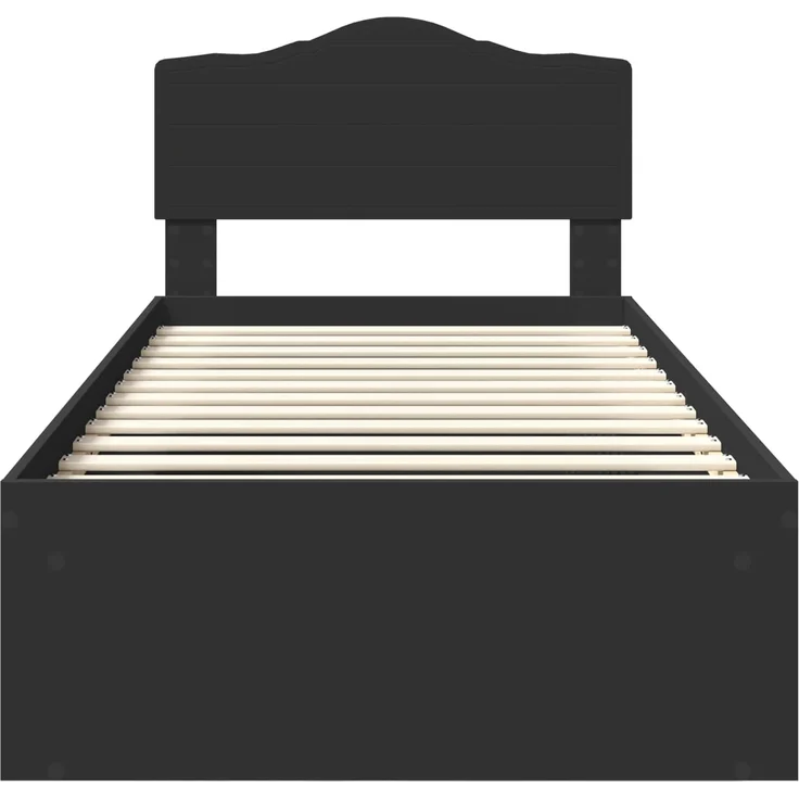 vidaXL Bettrahmen Schwarz 75 x 190 cm Massives Kiefernholz 3412962 – Bild 6