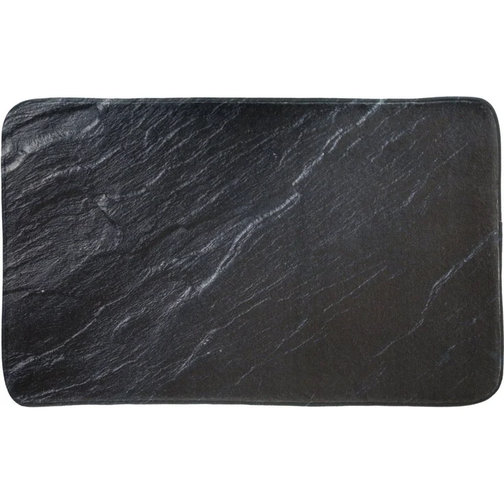 Sanilo Badematte Granit, Höhe 15 mm, rutschhemmend beschichtet, fußbodenheizungsgeeignet, schnell trocknend, Polyester, rechteckig, Badteppich, super weich, Granitoptik, bedruckt, waschbar – Bild 1