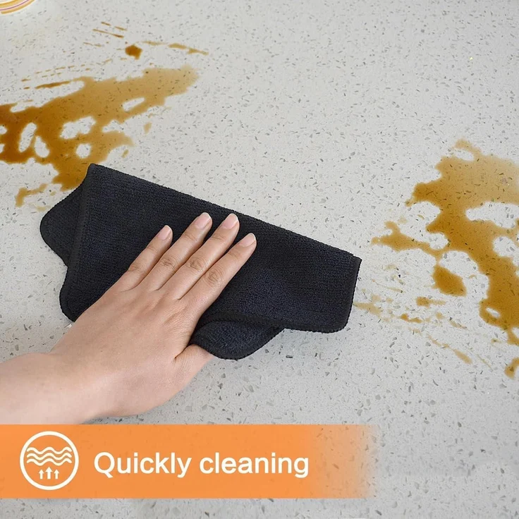 Mikrofasertücher Schwarz 10 Stück 20x20cm Putzlappen Küche Reinigung Fusselfrei – Bild 4