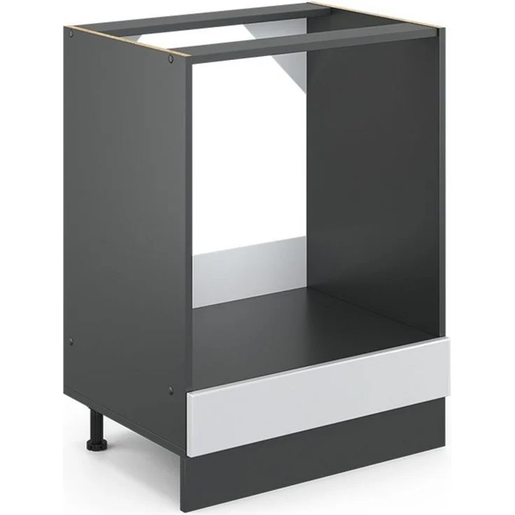 Herdumbauschrank R-Line Weiß Landhaus 60 cm ohne Arbeitsplatte Vicco – Bild 1