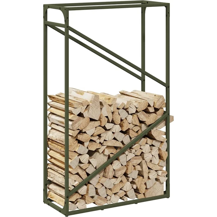 vidaXL Brennholzregal Olivgrün 60x25x100 cm Kaltgewalzter Stahl 864330 – Bild 3