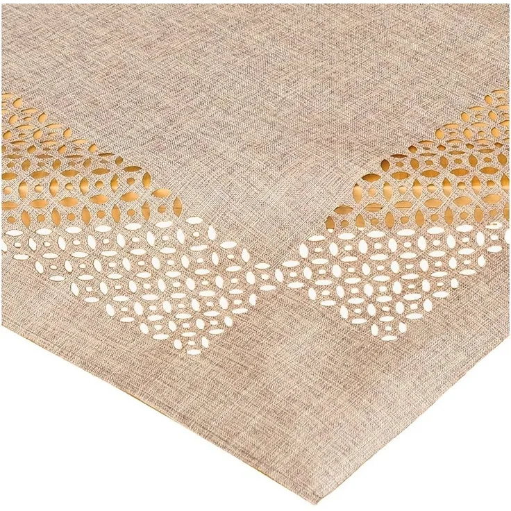 matches21 HOME & HOBBY Tischdecke Tischdecke REA durchbrochene Ornamente Polyester braun 85 x 85 cm (1-tlg), Pflegeleicht & waschbar bei 30 °C
