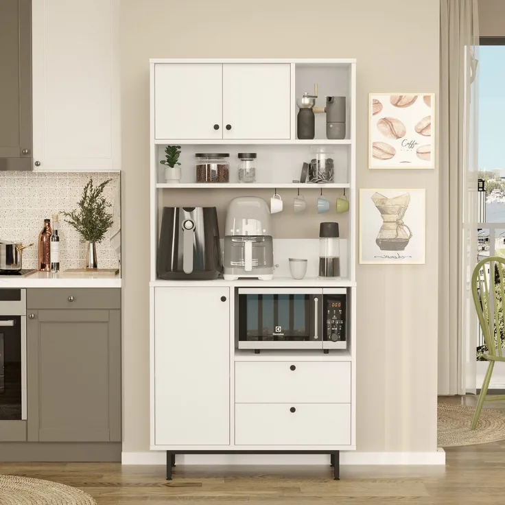 Skye Decor 'LAT4-W' Mehrzweckschrank, Weiß, 88 x 180 x 35,5 cm