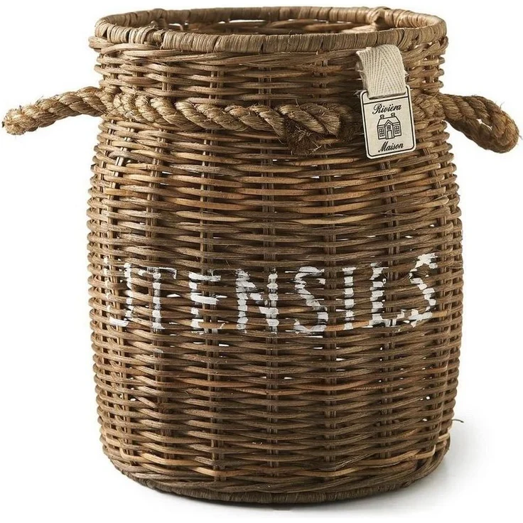 Rivièra Maison Aufbewahrungskorb Rivièra Maison Rustic Rattan Utensils Pot – Bild 1