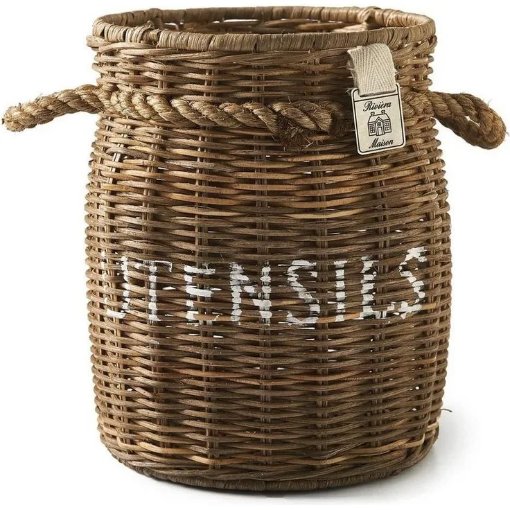 Rivièra Maison Aufbewahrungskorb Rivièra Maison Rustic Rattan Utensils Pot